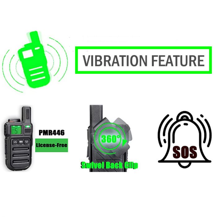 iRadio T-3200 0.5W/2W MINI PMR446 FRS GMRS Vibration License Free Radios
