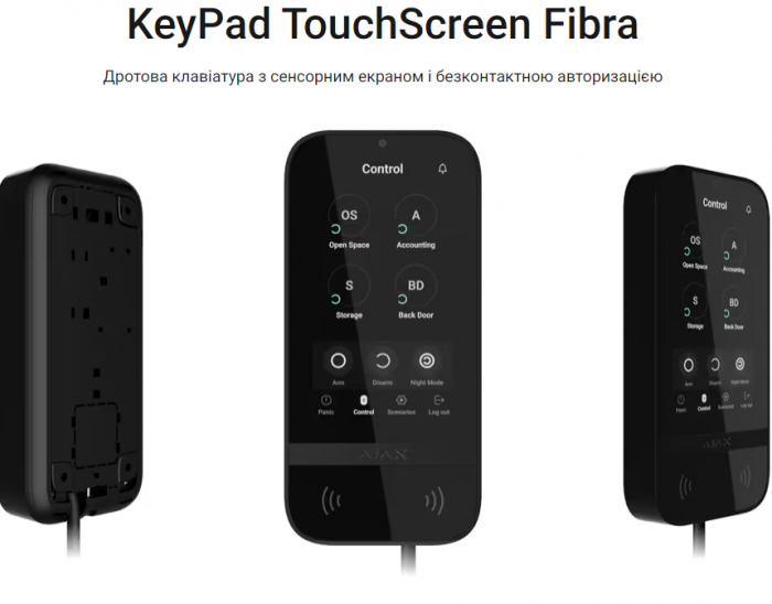 KeyPad TouchScreen Fibra Дротова клавіатура